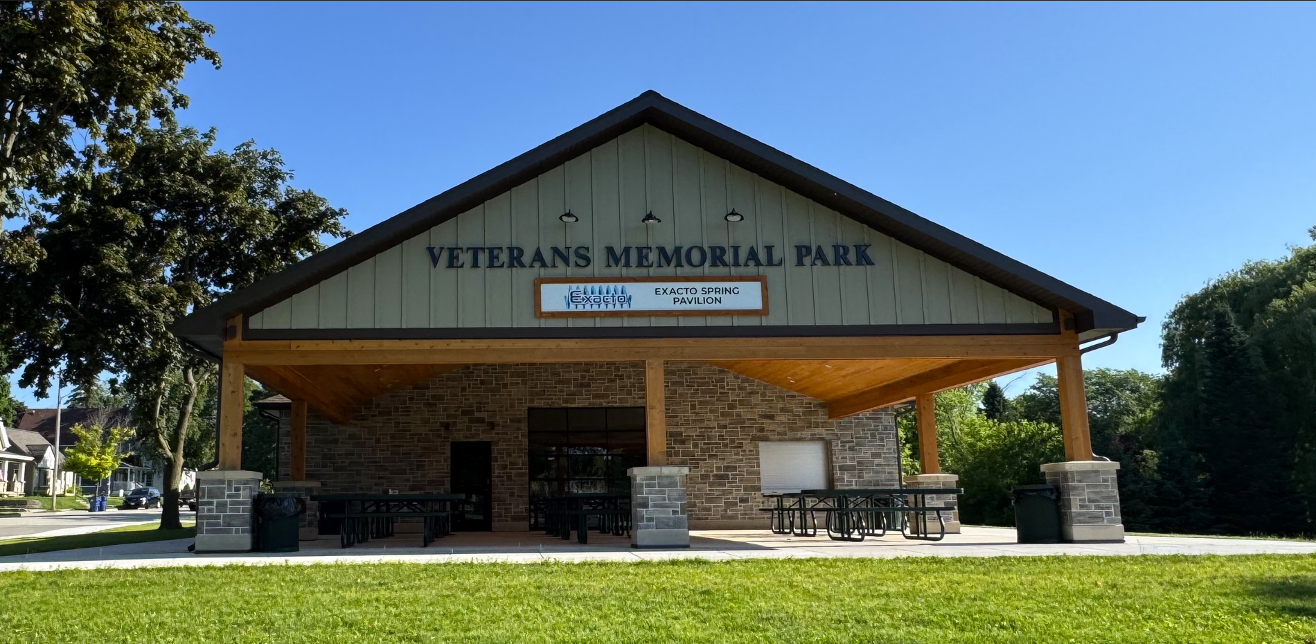 Exacto Pavilion Veterans Memorial Park Grafton Front View Exacto Spring Pavilion concept drawing
