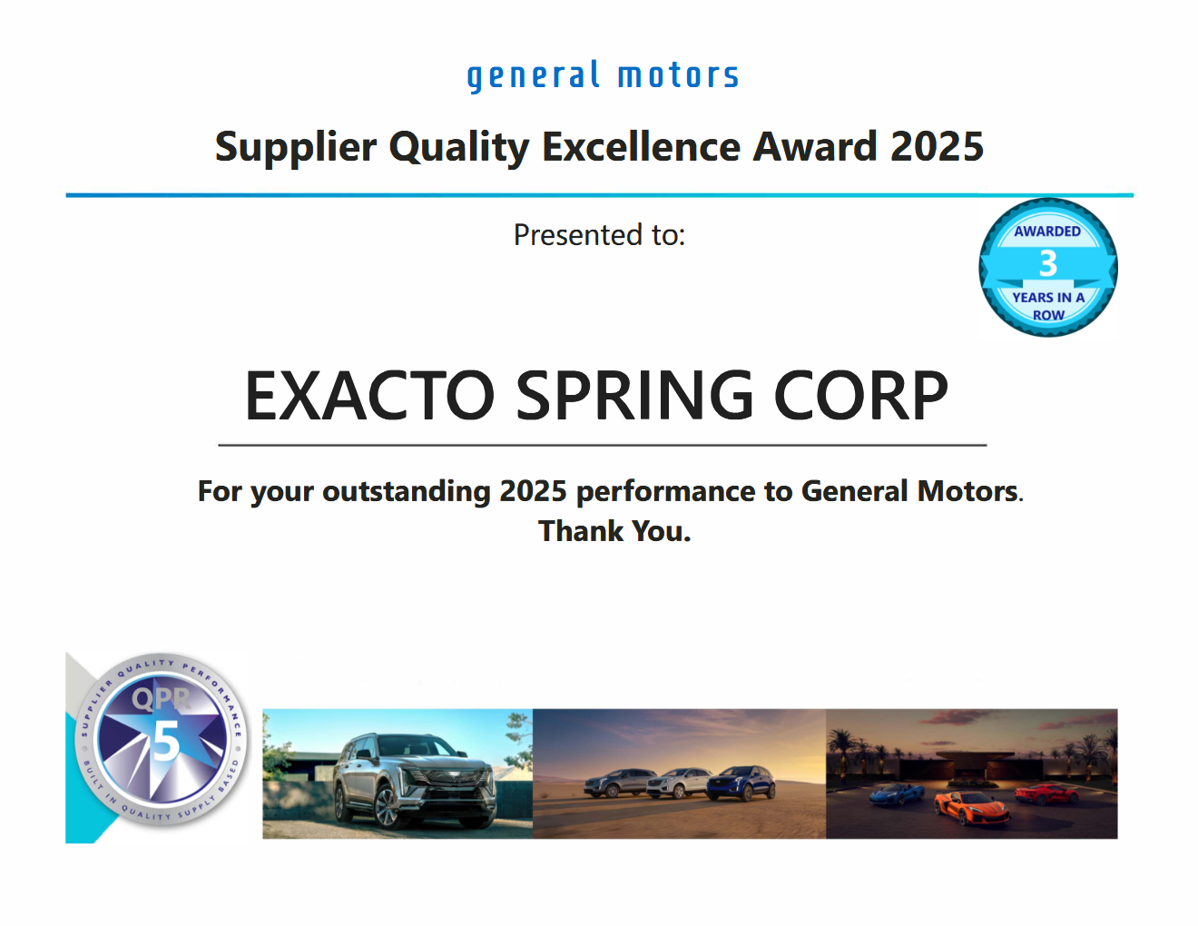 exacto-spring-corp-supplier-quality-excellence-award-2025 Supplier Quality Excellence Award 2025